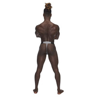 Male Power Sexagon Micro V Thong Grey