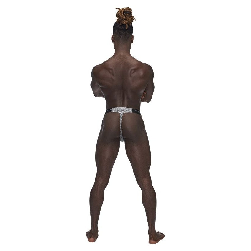 Male Power Sexagon Micro V Thong Grey