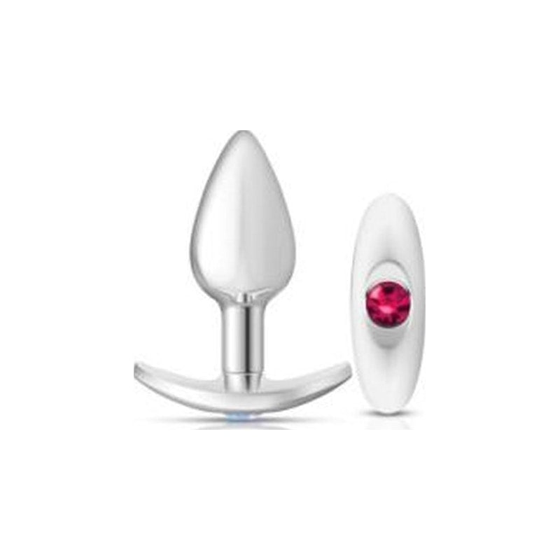 Cheeky Charms Silver Anchor Butt Plug  w Clear and Pink Jewel Kit