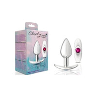 Cheeky Charms Silver Anchor Butt Plug  w Clear and Pink Jewel Kit