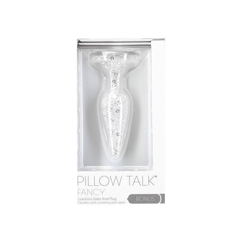 Pillow Talk Fancy Luxurious Glass Anal Plug w Clear Gem