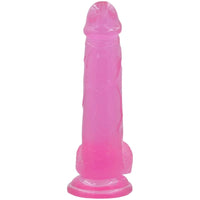 Jelly Studs 8in Crystal Dildo Large Pink