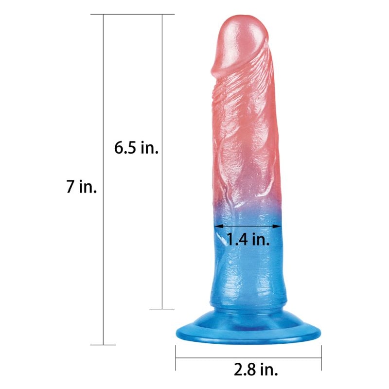 Dazzle Studs Dildo 7in Pink/Blue