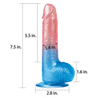 Dazzle Studs Dildo 7.5in Pink/Blue