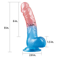 Dazzle Studs Dildo 8in Pink/Blue