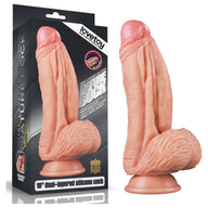 Dual Layered Platinum Silicone Cock 10in Flesh