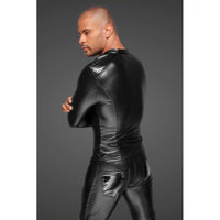 Power Wetlook Mens Jacket w Pleated PVC Epaulets