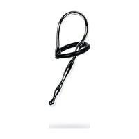 Silver Metal Urethral Plug w Black Silicone Ring