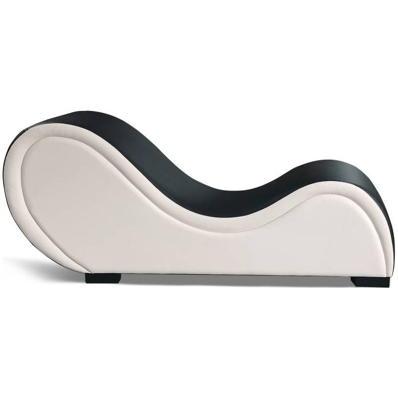 Kama Sutra Chaise Love Lounge Studded and Quilted 2 Tone Black/White