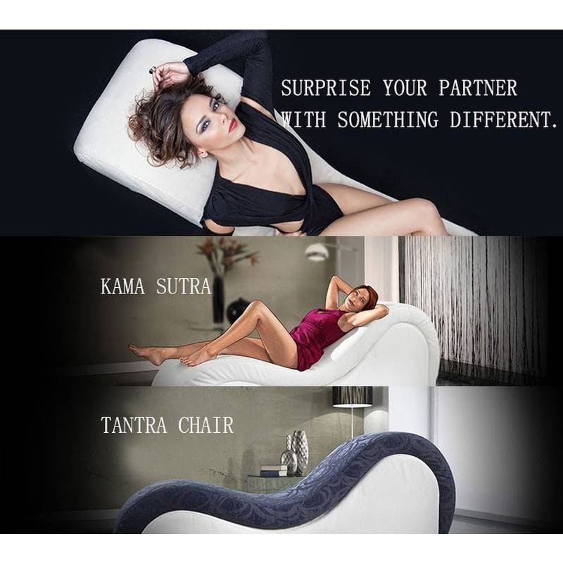 Kama Sutra Chaise Love Lounge Studded and Quilted 2 Tone Black/White