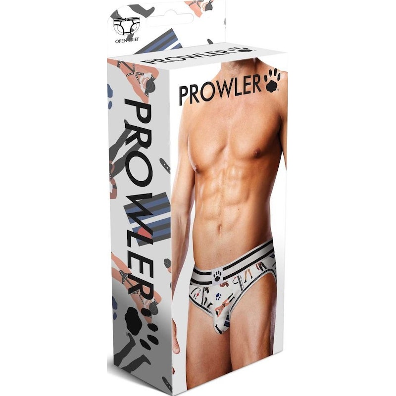 Prowler Leather Pride Open Brief Black White