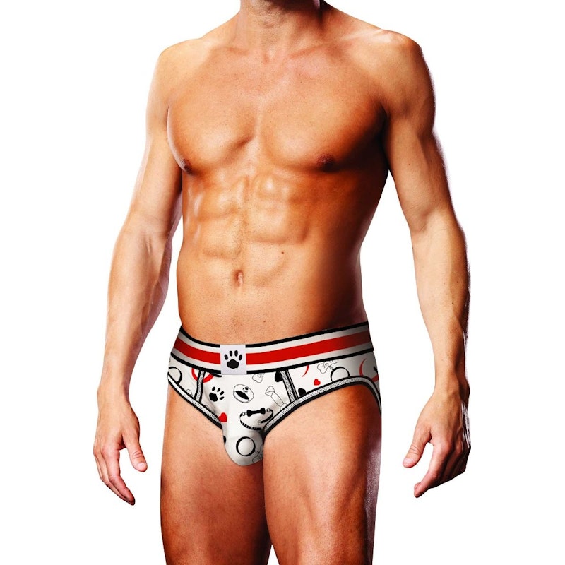 Prowler Puppie Print Open Brief Black Red