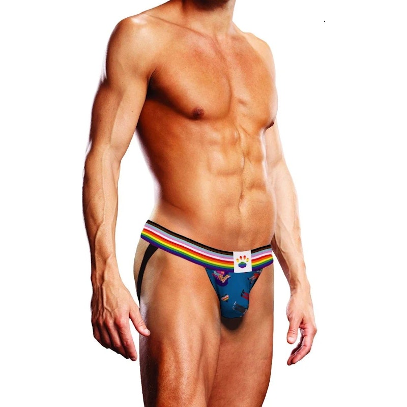 Prowler Pixel Art Gay Pride Collection Jock Strap Blue Rainbow