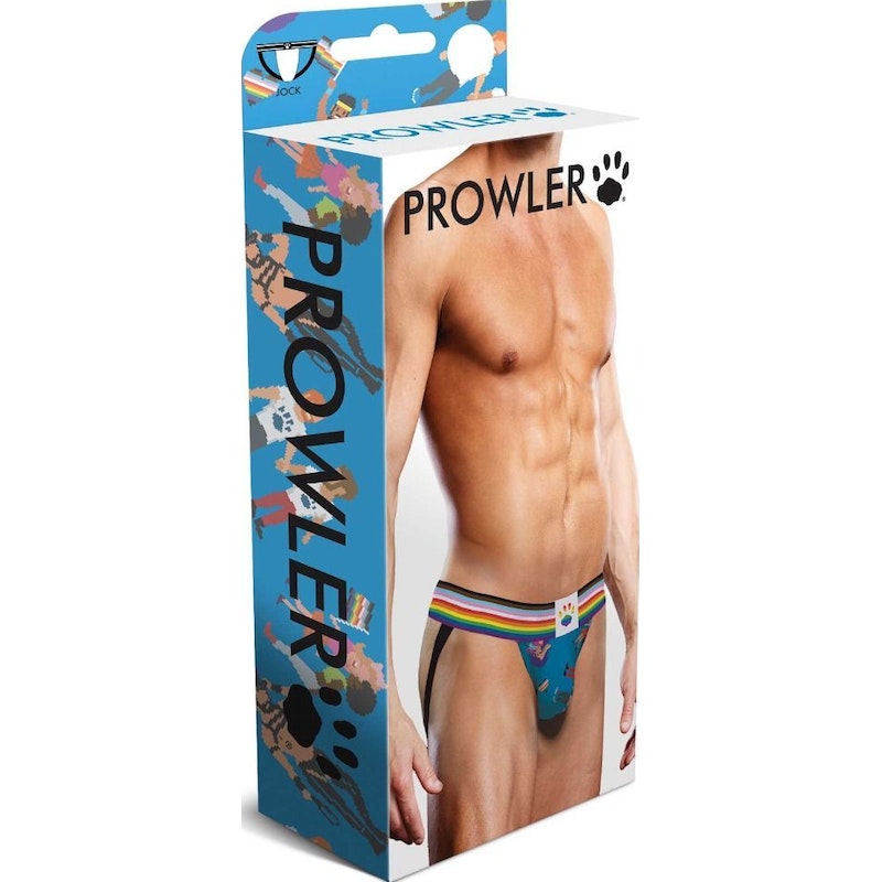 Prowler Pixel Art Gay Pride Collection Jock Strap Blue Rainbow