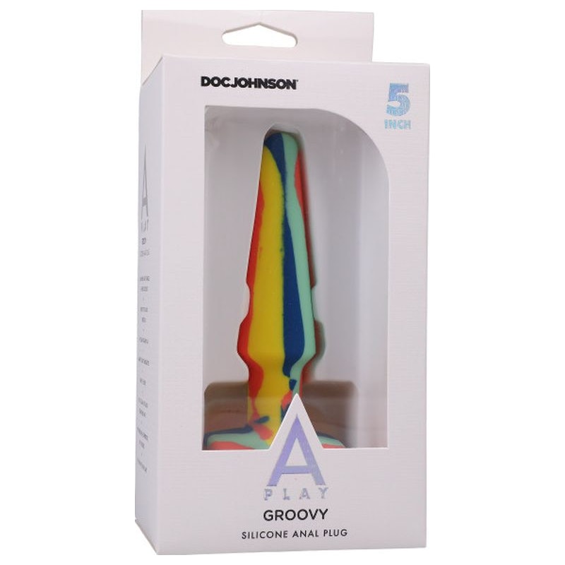 Groovy Silicone Anal Plug 5in Sunrise