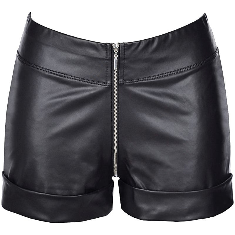 Stretch Wetlook Mesh Panel Bodysuit Black
