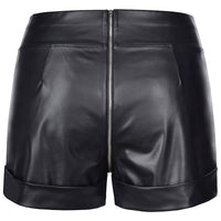 Stretch Wetlook Zip Shorts Black