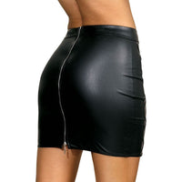 Stretch Wetlook Mesh Criss Cross Skirt Black