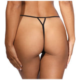 Lace Open Front G-String Black