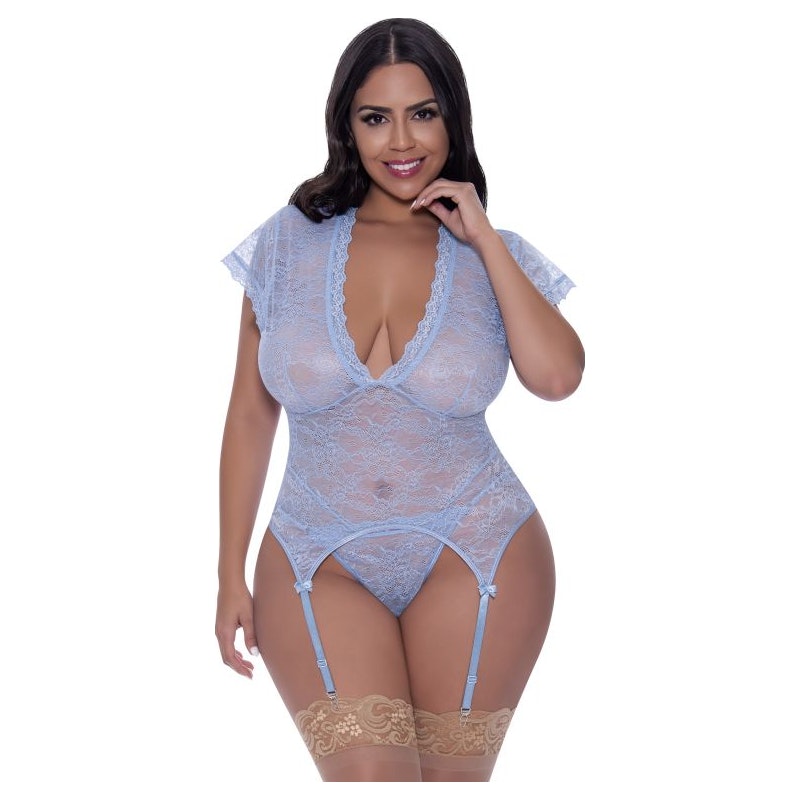 Cap Sleeve Basque and Thong Set