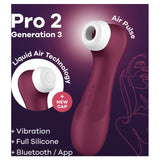 Satisfyer Pro 2 Gen 3 with Liquid Air Vibration and Bluetooth Wine Red